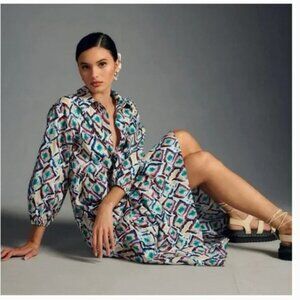 The Bettina Tiered Shirt Dress by Maeve Anthropologie 100% cotton